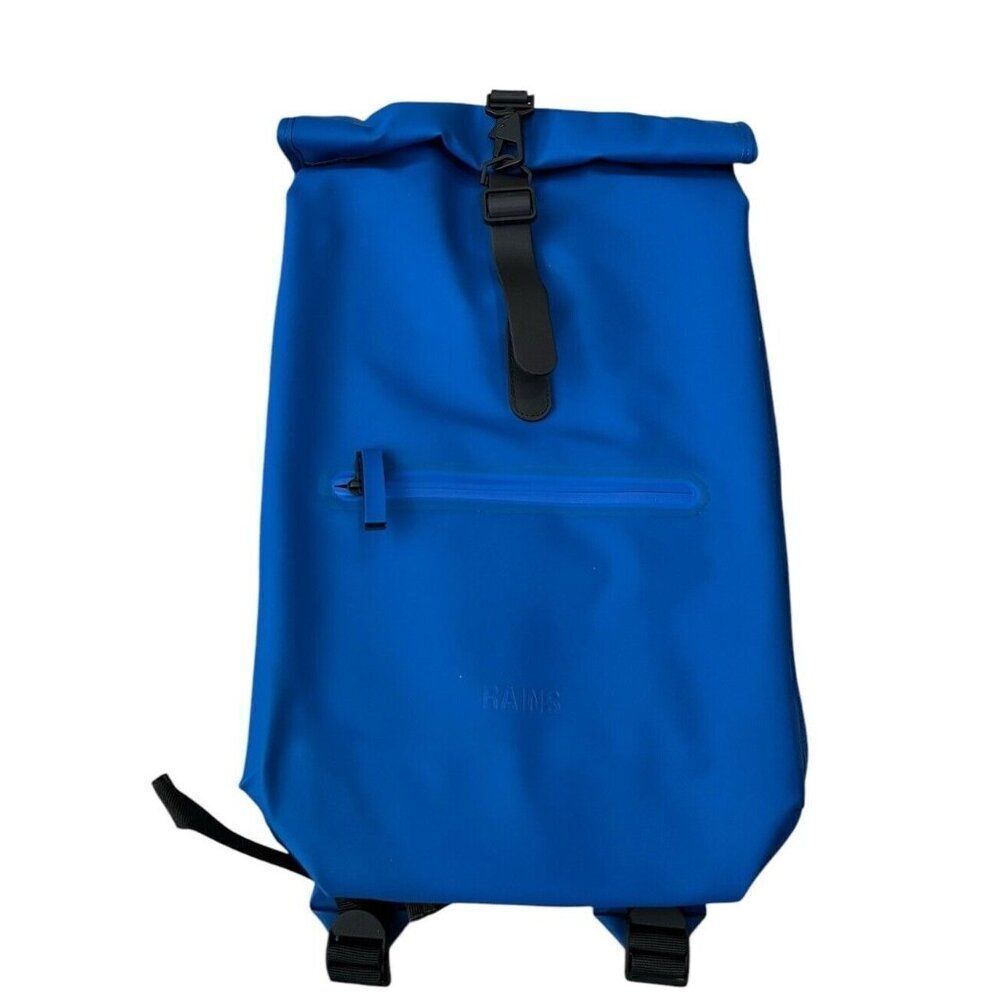RAINS Weatherproof Waves Rucksack Blue Backpack Men Women Adjustable MSRP $125